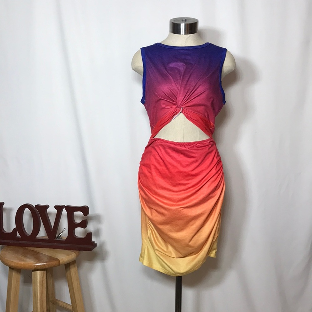 Multi color summer medium dress